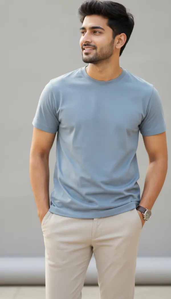 Light_Blue_Cotton_Regular_Fit_Crew_Neck_T-Shirt_For_Men