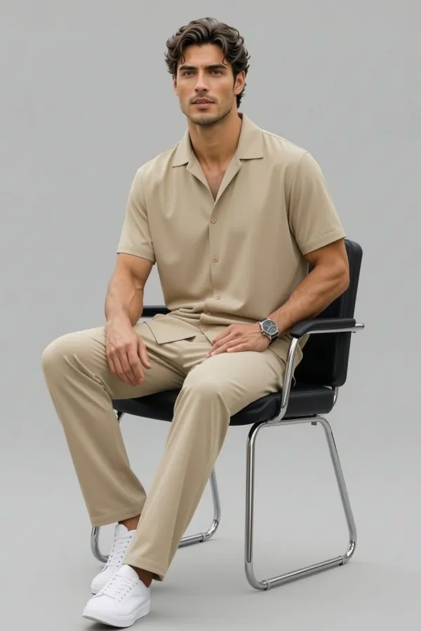 Beige_Cotton_Relaxed_Fit_Shirt_And_Trousers_Set_For_Men