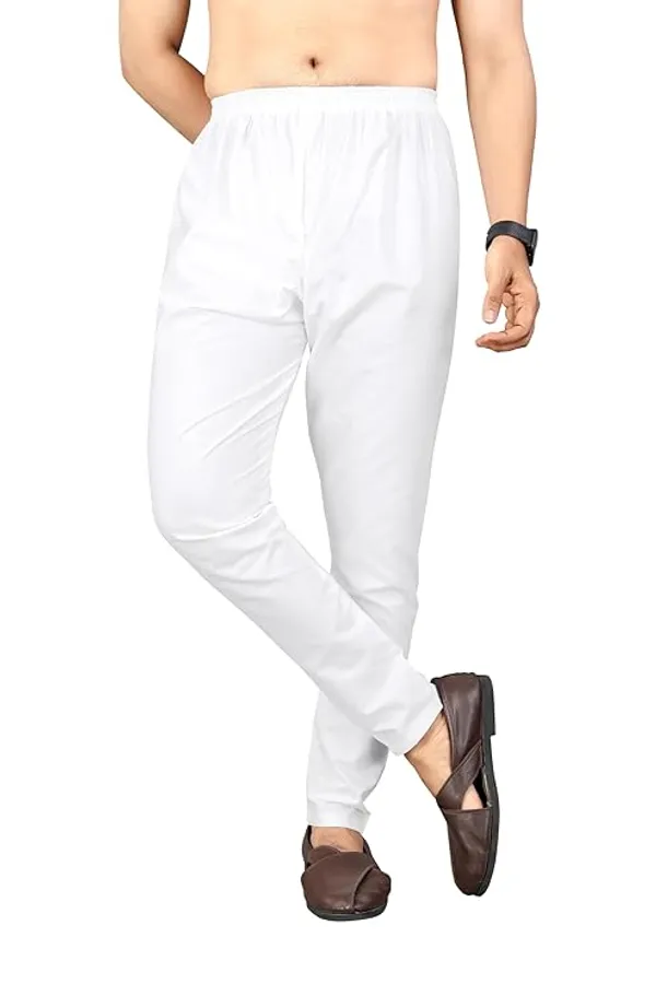 White_Cotton_Regular_Fit_Pajama_For_Men