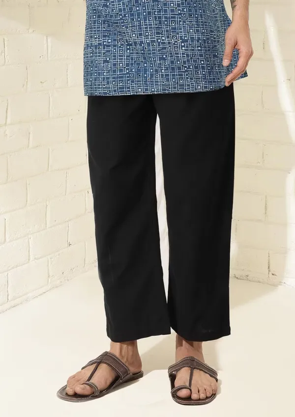 Black_Elasticated_Straight_Fit_Trousers_for_Women