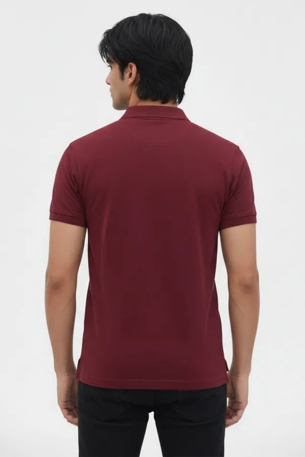 Maroon_Cotton_Regular_Fit_Polo_T-Shirt_For_Men