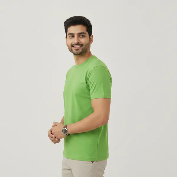 Green_Cotton_Regular_Fit_T-Shirt_For_Men