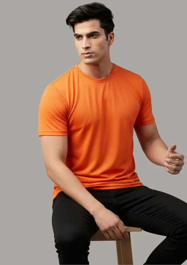 Orange_Polyester_Regular_Fit_T-Shirt_For_Men