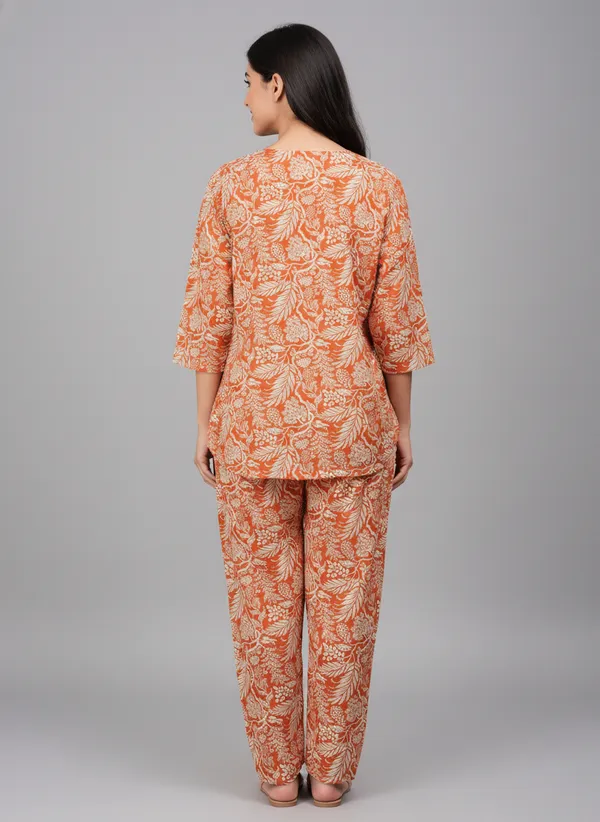Orange_Printed_Straight_Kurta_Pant_Set_for_Women