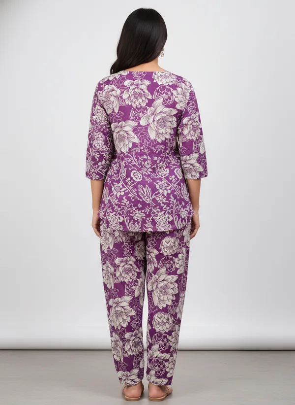 Purple_Floral_Print_Relaxed_Fit_Night_Suit_For_Women