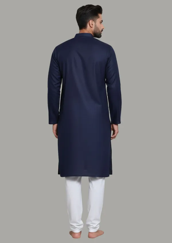 Navy_Blue_Cotton_Blend_Straight_Fit_Kurta_For_Men