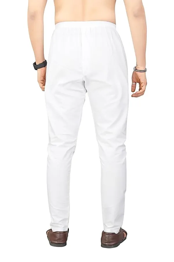 White_Cotton_Regular_Fit_Pajama_For_Men
