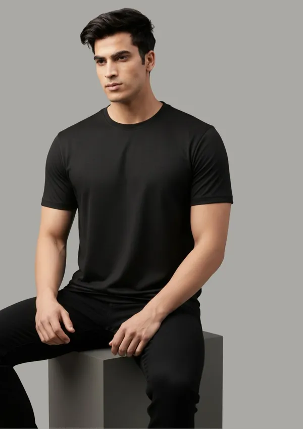 Black_And_Blue_Polyester_Regular_Fit_T-Shirt_For_Men