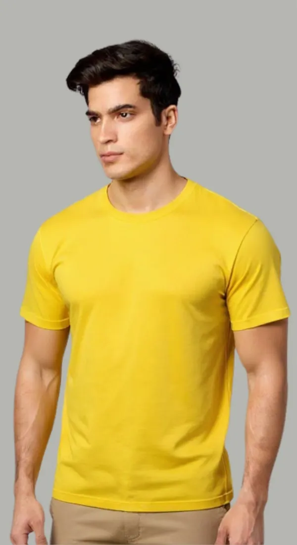Yellow_Polyester_Regular_Fit_T-Shirt_For_Men