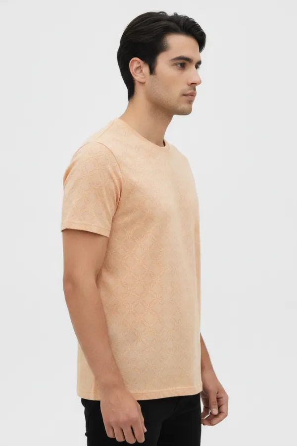 Peach_Cotton_Printed_Regular_Fit_T-Shirt_For_Men