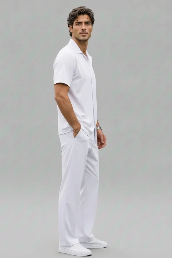 White_Cotton_Relaxed_Fit_Shirt_And_Trousers_Set_For_Men