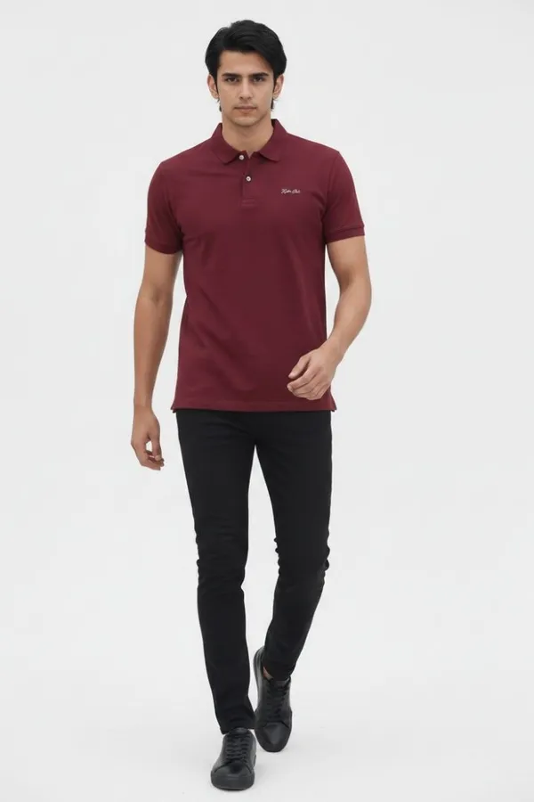 Maroon_Cotton_Regular_Fit_Polo_T-Shirt_For_Men