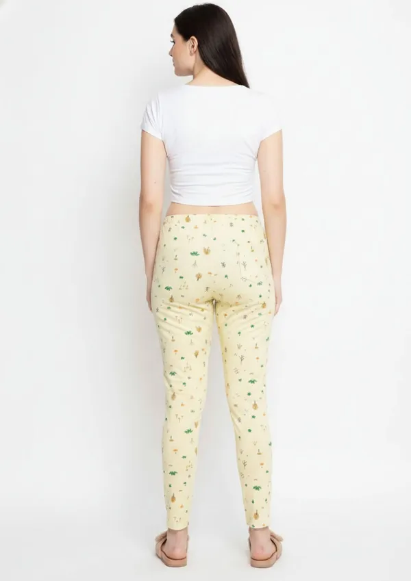 Yellow_Cotton_Slim_Fit_Printed_Leggings_For_Women