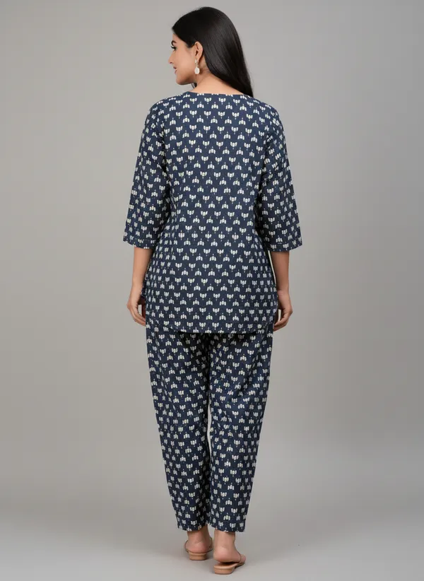 Blue_Printed_Straight_Kurta_Pant_Set_For_Women