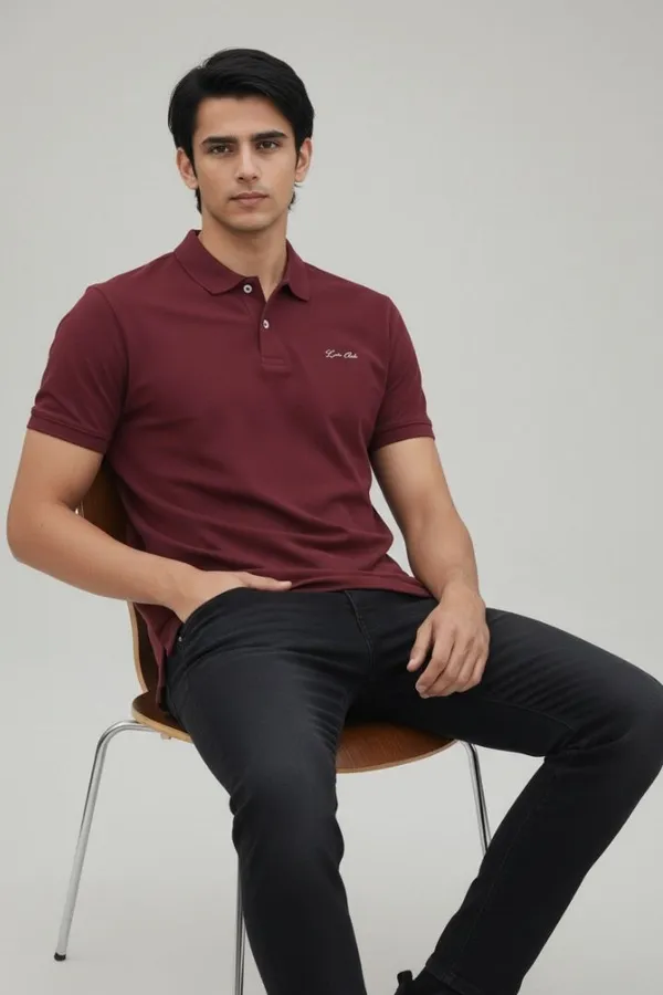 Maroon_Cotton_Regular_Fit_Polo_T-Shirt_For_Men