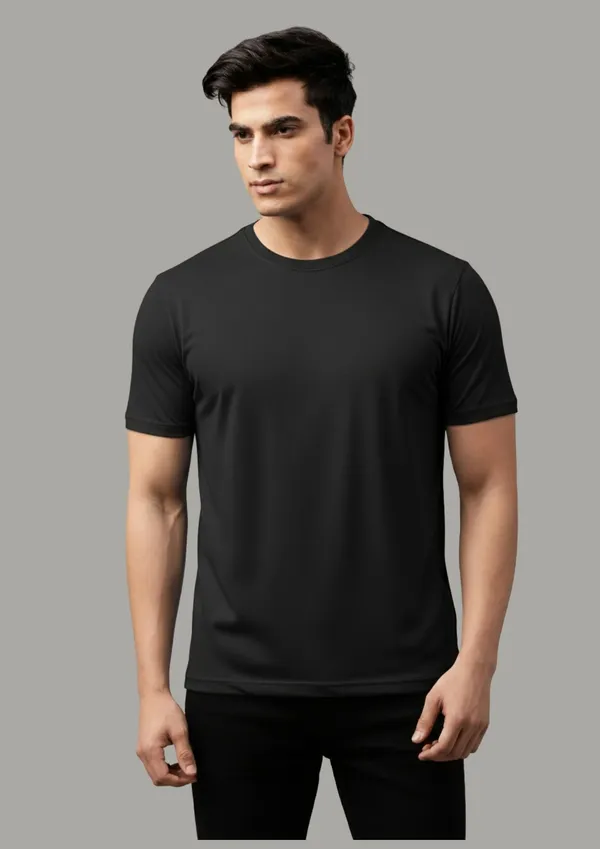 Black_Polyester_Regular_Fit_Crew_Neck_T-Shirt_For_Men