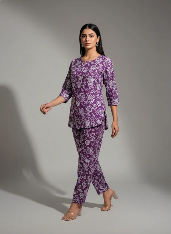 Purple_Floral_Print_Relaxed_Fit_Night_Suit_For_Women
