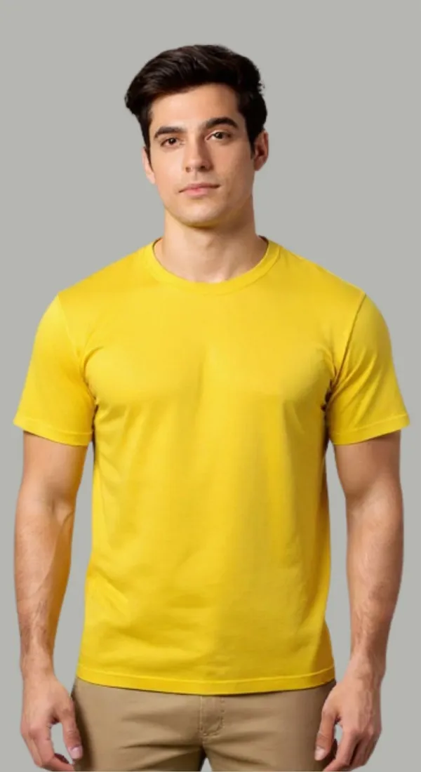Yellow_Polyester_Regular_Fit_T-Shirt_For_Men