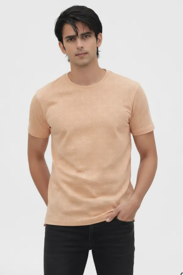 Peach_Cotton_Printed_Regular_Fit_T-Shirt_For_Men