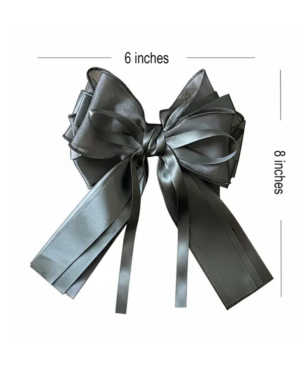Organza_and_Satin_Hair_Bow_Clip_(_Black)