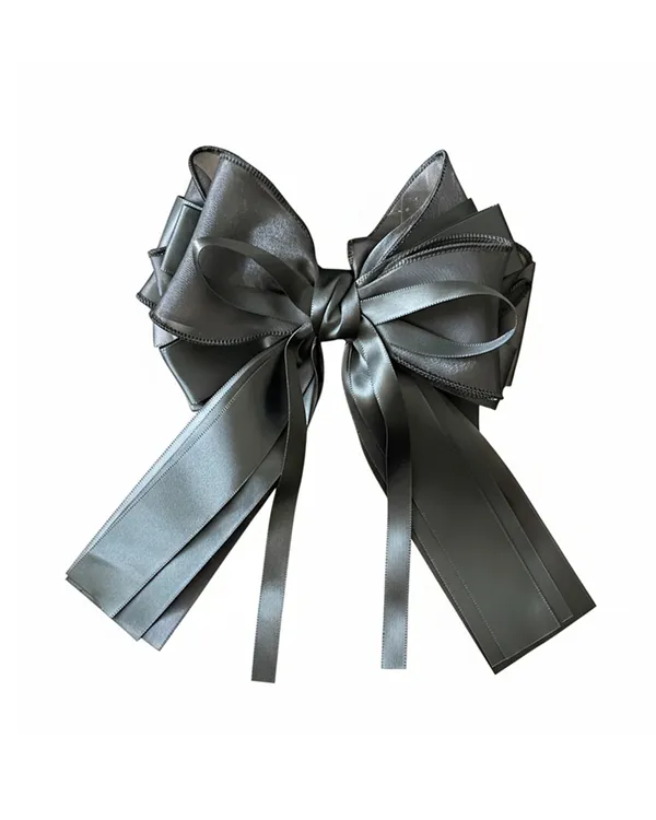 Organza_and_Satin_Hair_Bow_Clip_(_Black)