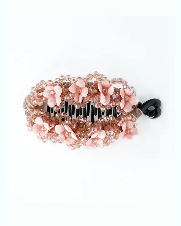 Floral_Crystal_Studded_Banana_Clip_(Peach)