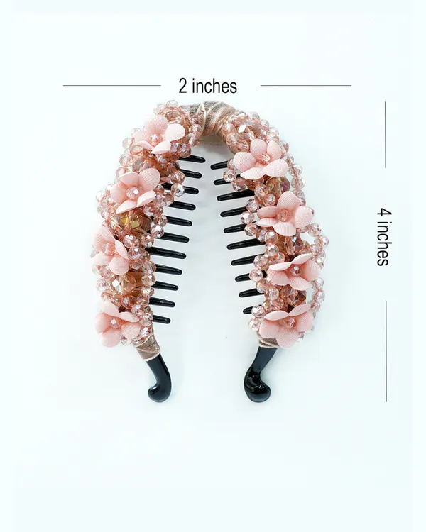 Floral_Crystal_Studded_Banana_Clip_(Peach)