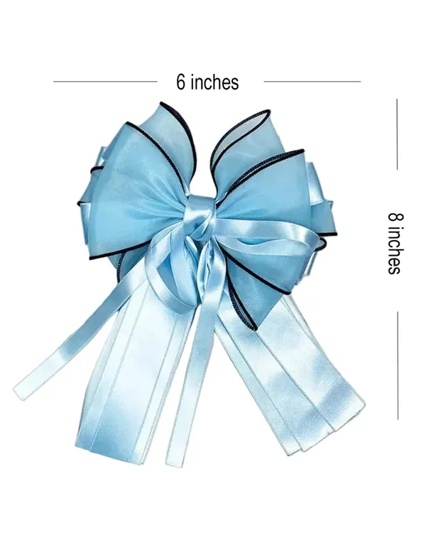 Organza_and_Satin_Hair_Bow_Clip_(Blue)