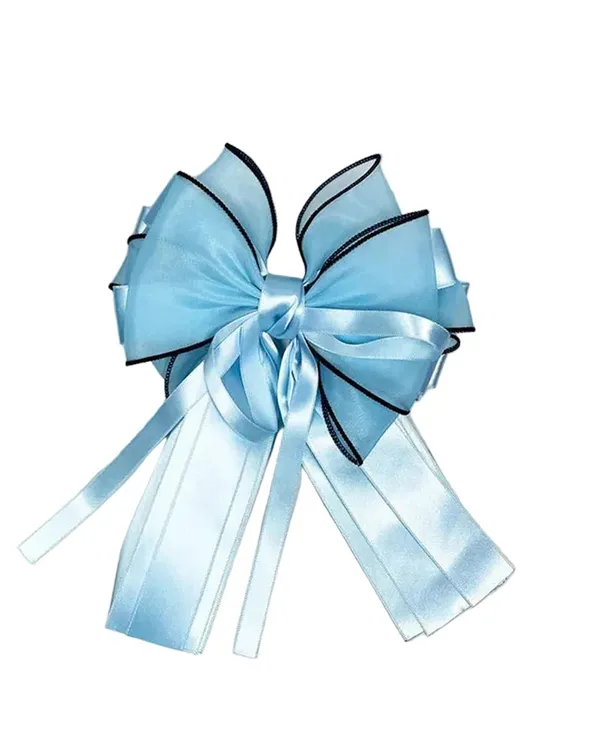 Organza_and_Satin_Hair_Bow_Clip_(Blue)
