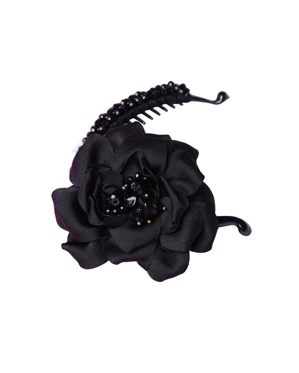 Crystal_Banana_Clip_with_Embellished_Flower_(Black)