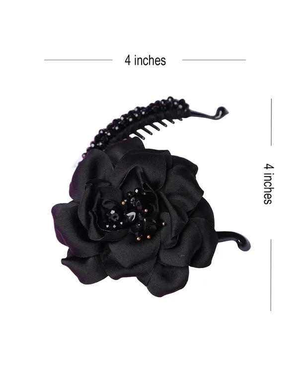 Crystal_Banana_Clip_with_Embellished_Flower_(Black)