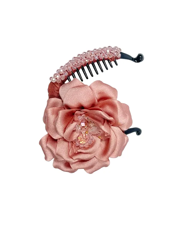 Crystal_Banana_Clip_with_Embellished_Flower_(Peach)