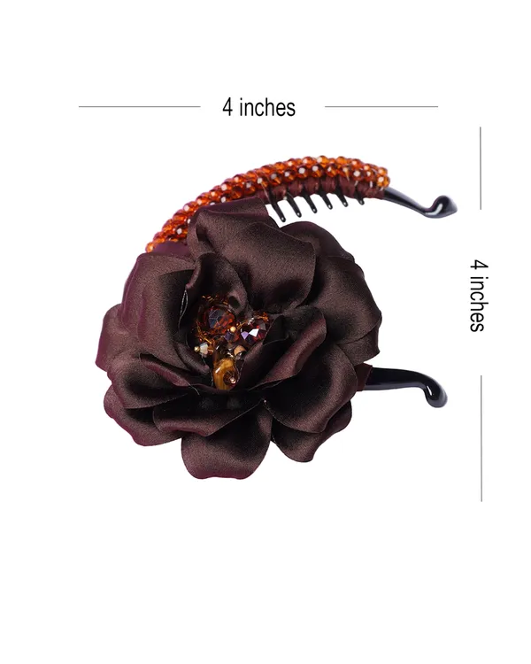 Crystal_Banana_Clip_with_Embellished_Flower_(Brown)