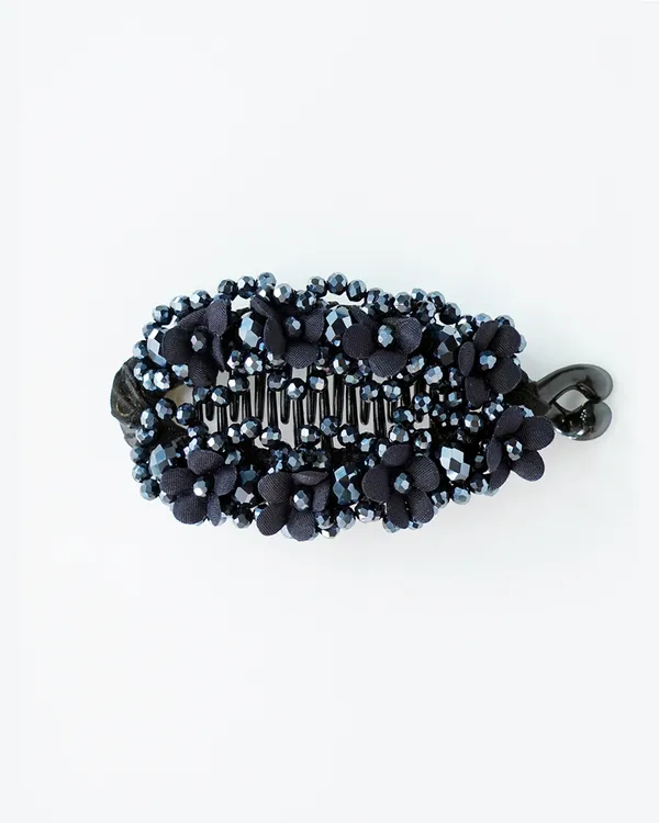 Floral_Crystal_Studded_Banana_Clip_(Blue)