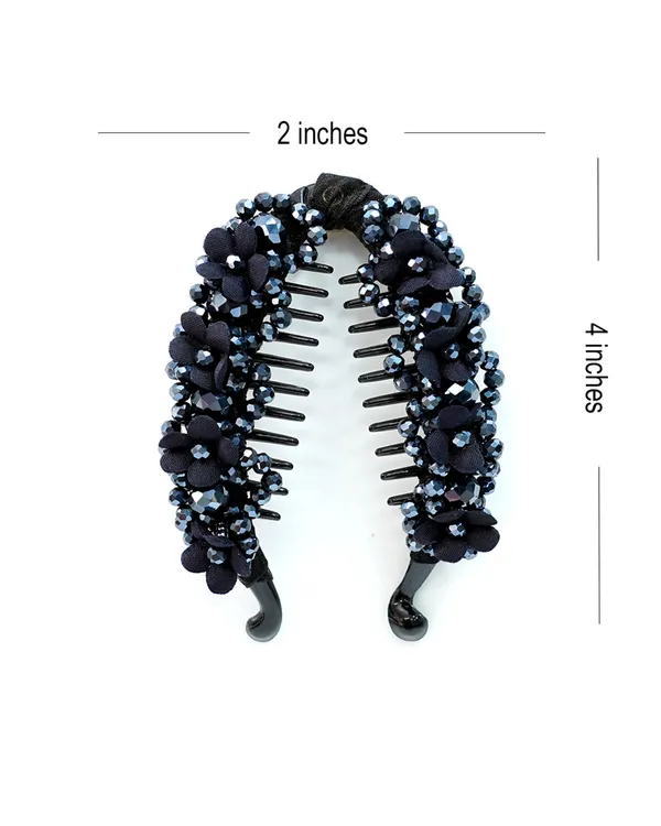 Floral_Crystal_Studded_Banana_Clip_(Blue)