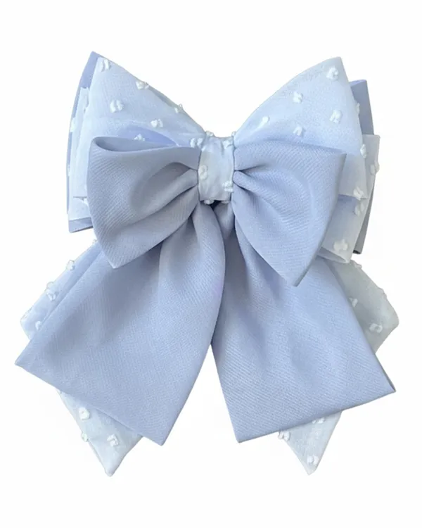 Blue_Satin_Bow_Barrette_Clip_For_Women