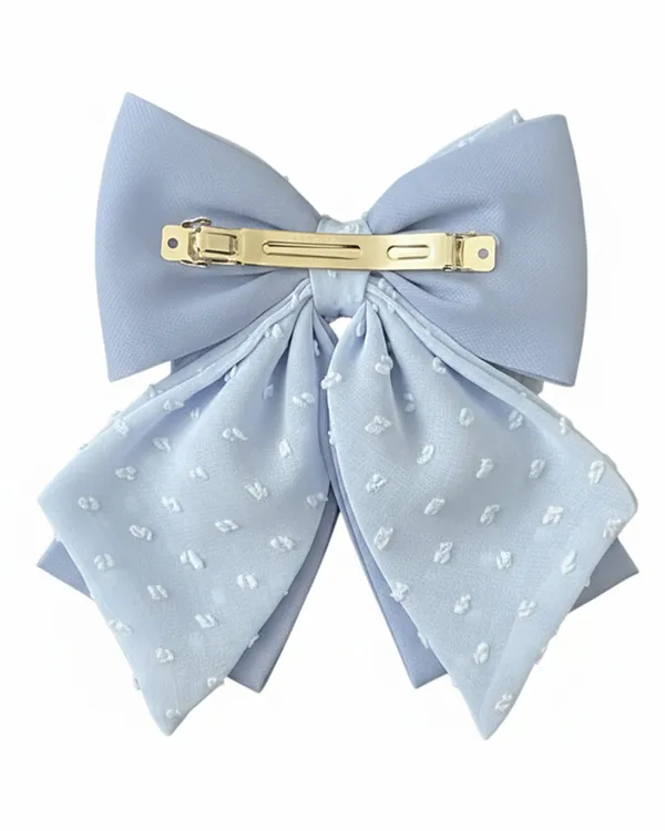 Blue_Satin_Bow_Barrette_Clip_For_Women