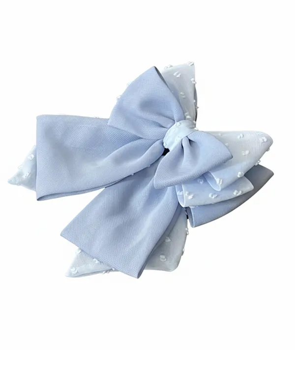 Blue_Satin_Bow_Barrette_Clip_For_Women