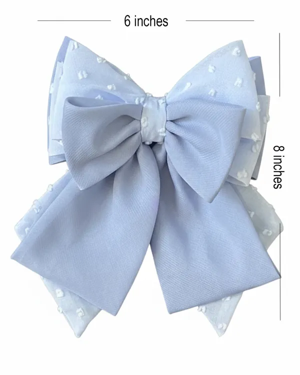 Blue_Satin_Bow_Barrette_Clip_For_Women