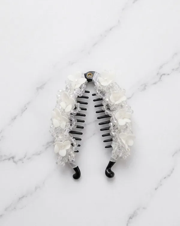 Floral_Crystal_Studded_Banana_Clip_(White)