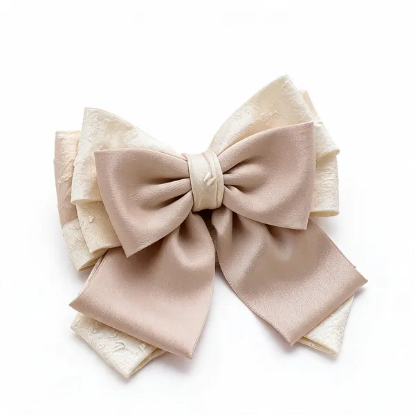 Beige_Satin_Bow_Barrette_Clips_For_Women