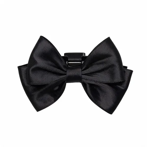 Black_Satin_Bow_Barrette_Clip_For_Women