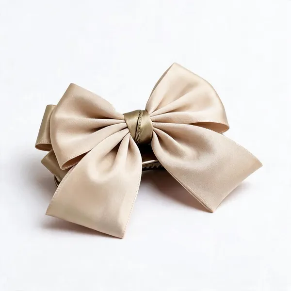 Pink_Satin_Bow_Barrette_Clip_For_Women