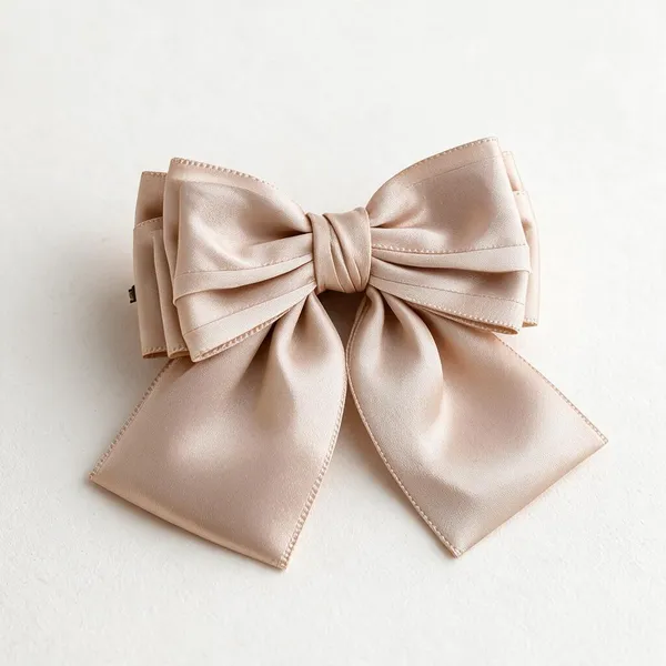 Golden_Satin_Bow_Barrette_Clips_For_Women