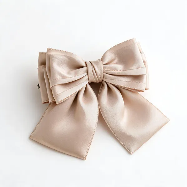 Golden_Satin_Bow_Barrette_Clips_For_Women