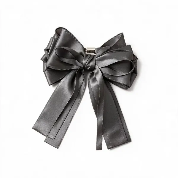 Black_Satin_Bow_Barrette_Clip_For_Women
