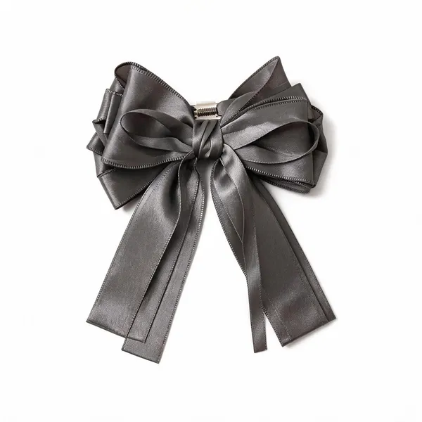 Black_Satin_Bow_Barrette_Clip_For_Women