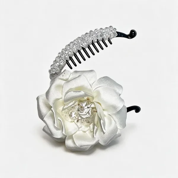 White_Plastic_&_Metal_Banana_Clip_For_Women