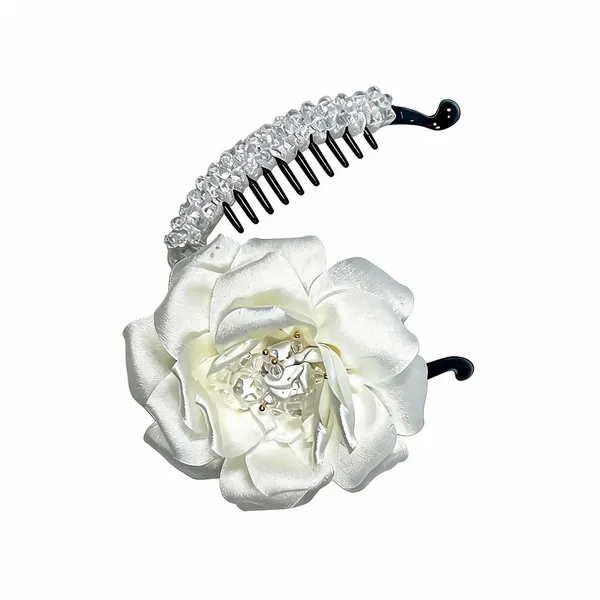 White_Plastic_&_Metal_Banana_Clip_For_Women