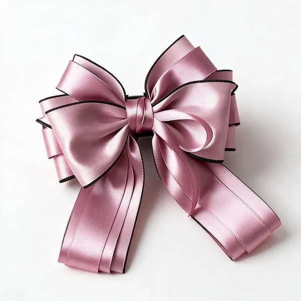 Onion_Pink_Satin_Bow_Barrette_Clip_For_Women